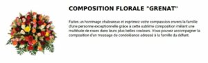 composition florale grenat